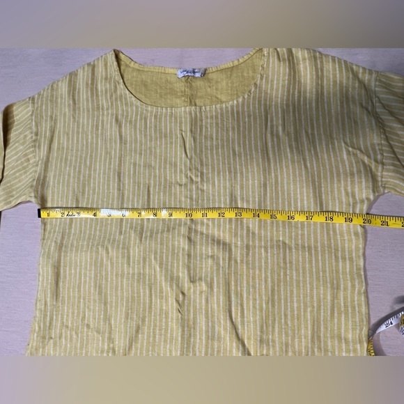 LUNGO L’ARNO Yellow with white stripes tunic size L. - Picture 12 of 13